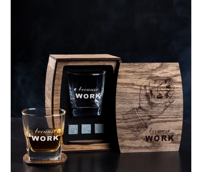 Personalized whiskey gift set because  work