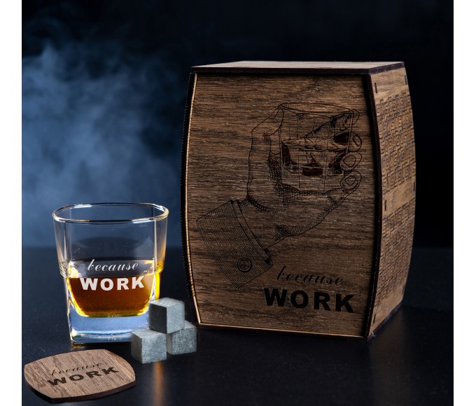 Personalized whiskey gift set because  work