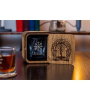 Personalized whiskey gift set in wood box    