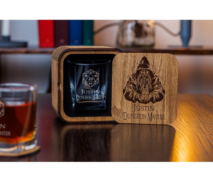 Game master personalized whiskey gift set 