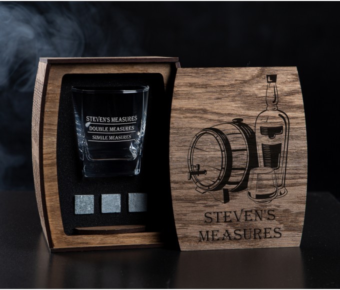 Personalized Whiskey Gift Set Steven's measures