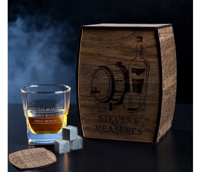 Personalized Whiskey Gift Set Steven's measures