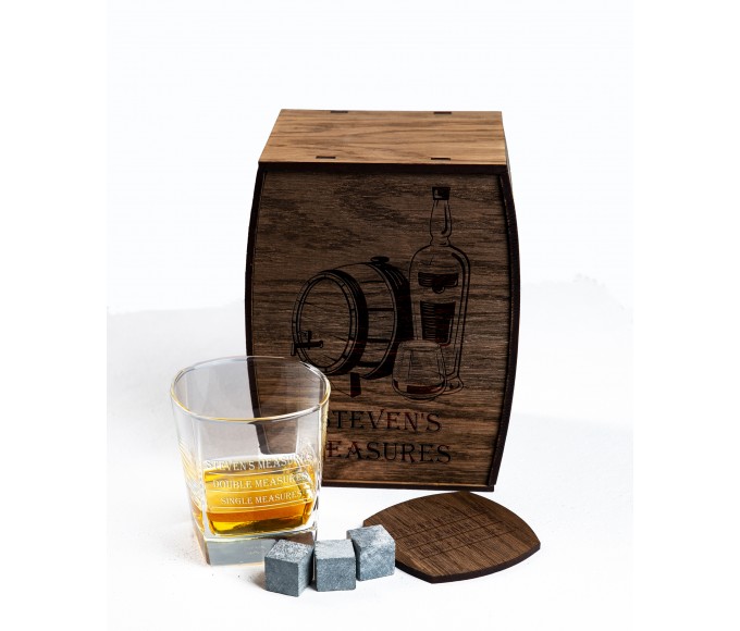 Personalized Whiskey Gift Set Steven's measures