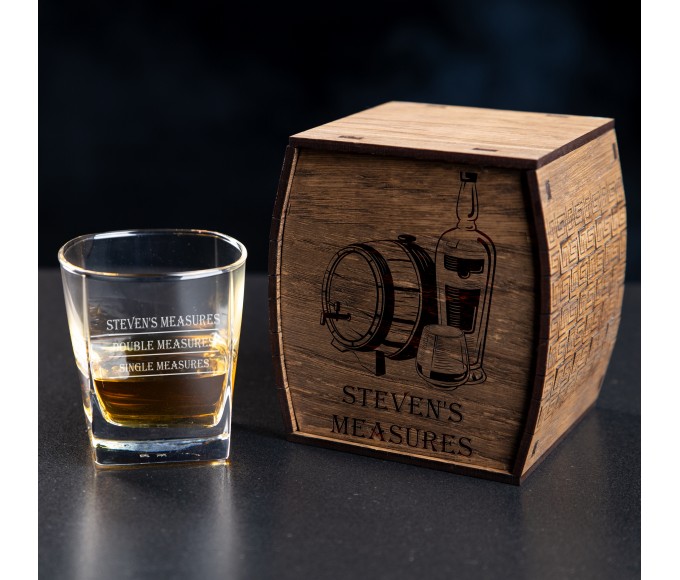 Personalized Whiskey Gift Set Steven's measures