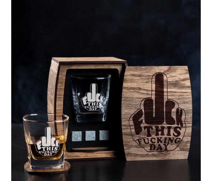 Personalized whiskey gift set fuck this fucking day