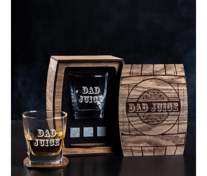 Personalized gift set of whiskey  dad juice