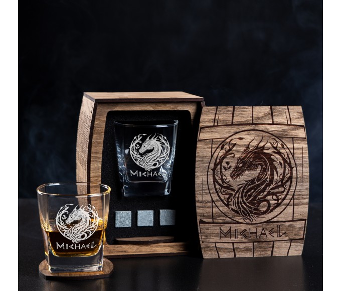 Personalized Whiskey Gift Set Dragon