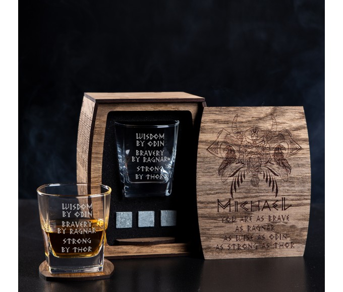 Personalized Whiskey Gift Set Viking gift for him