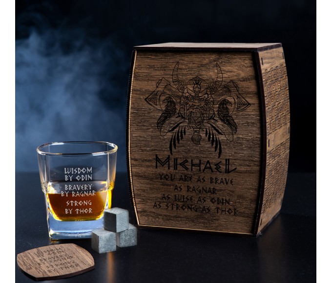 Personalized Whiskey Gift Set Viking gift for him