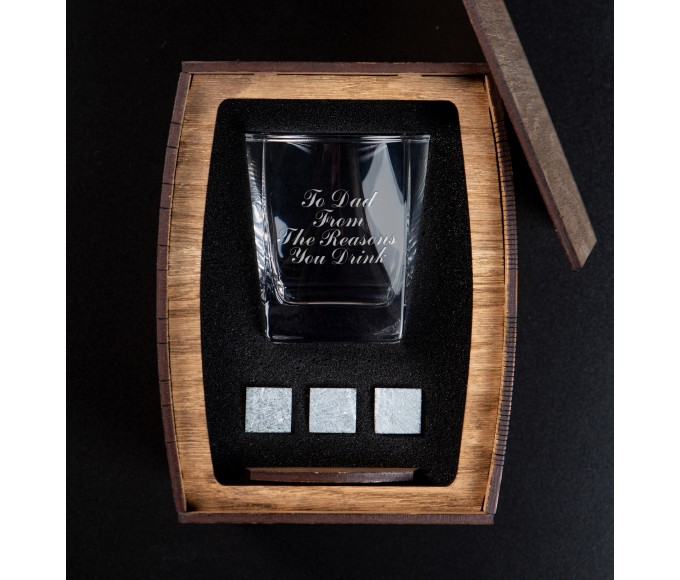 Personalized Whiskey Gift Set to Dad from the reasons  you drink