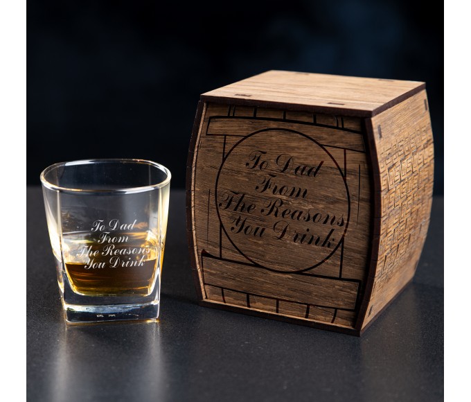 Personalized Whiskey Gift Set to Dad from the reasons  you drink