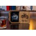 Whiskey gift set vintage motorcycle glass in wood box 