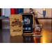 Whiskey gift set vintage motorcycle glass in wood box 