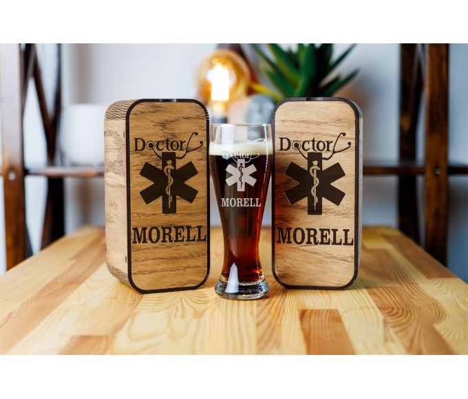 Personalized beer gift set  for doctor
