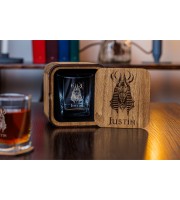  Personalized whiskey gift set in wood box  