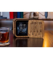  Personalized whiskey gift set in wood box  