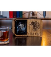  Personalized whiskey gift set in wood box  