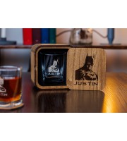 Personalized whiskey gift set in wood box  