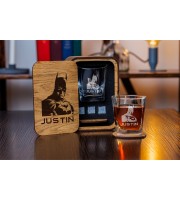  Personalized whiskey gift set in wood box  