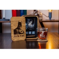  Personalized whiskey gift set in wood box  