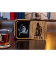  Personalized whiskey gift set in wood box  