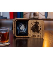  Personalized whiskey gift set in wood box  