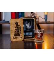  Personalized whiskey gift set in wood box  