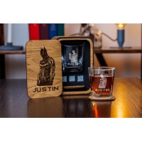  Personalized whiskey gift set in wood box  