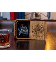  Personalized whiskey gift set in wood box  