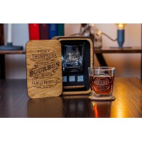  Personalized whiskey gift set in wood box  
