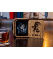  Personalized whiskey gift set in wood box  