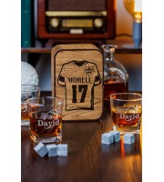  Personalized whiskey gift set in wood box  