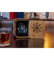  Personalized whiskey gift set in wood box  
