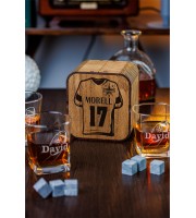  Personalized whiskey gift set in wood box  