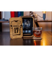  Personalized whiskey gift set in wood box  