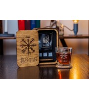  Personalized whiskey gift set in wood box  