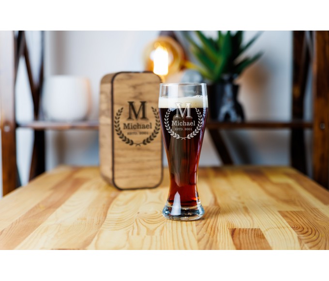 Personalized beer gift set monogram