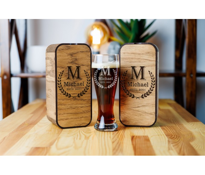 Personalized beer gift set monogram