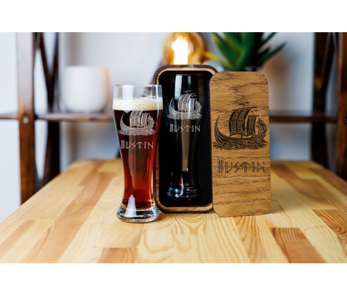 Personalized beer gift set  Viking ship