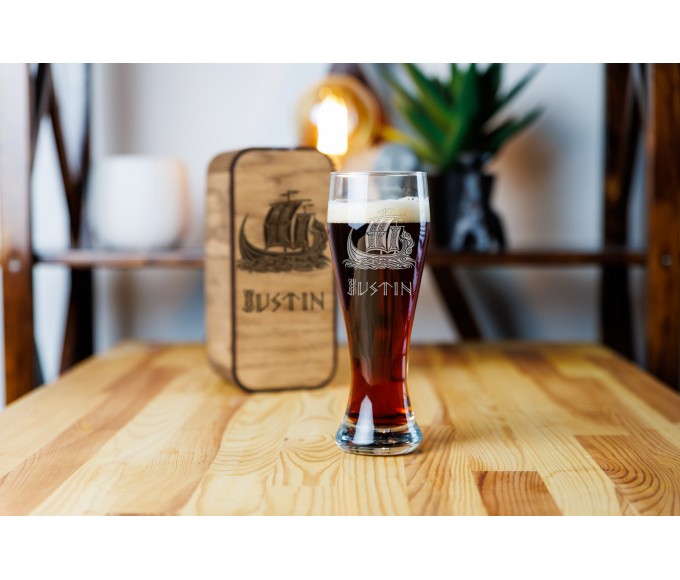 Personalized beer gift set  Viking ship