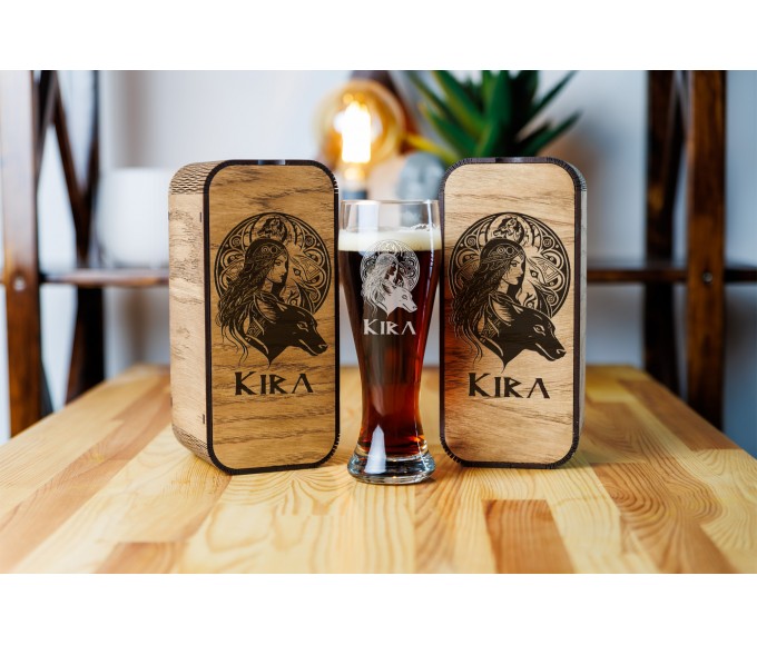 Personalized beer gift set Valkyrja Norse mythology 