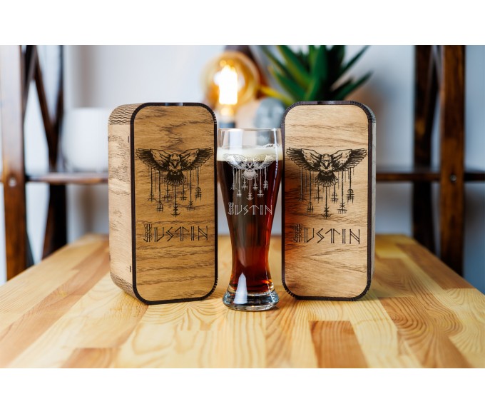 Personalized beer gift set Viking Ravens 