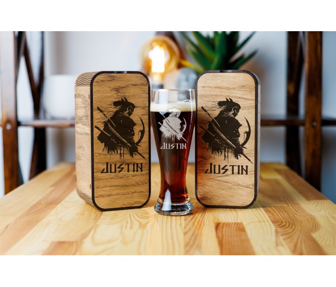 Personalized beer gift set Samurai 