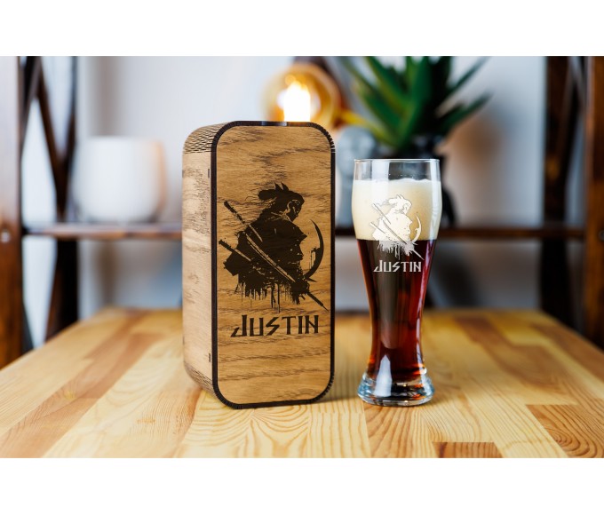 Personalized beer gift set Samurai 