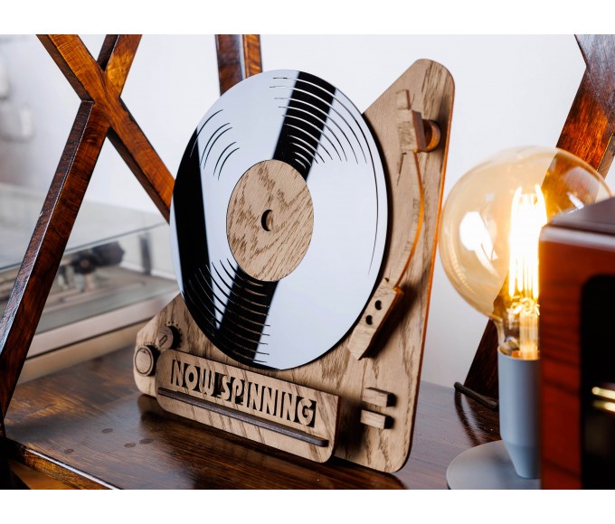 Personalized Vinyl Record Stand gift set 