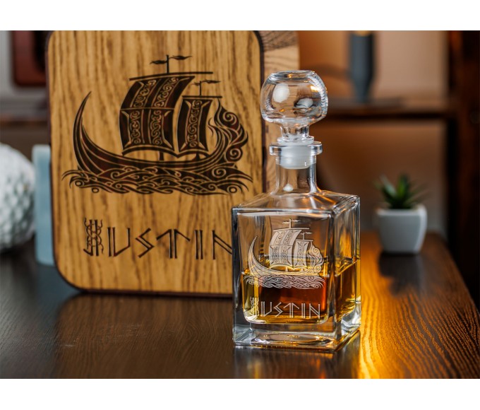 Personalized decanter gift set